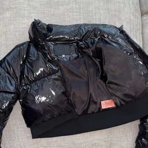 Blank NYC Glossy Black Puffer Jacket